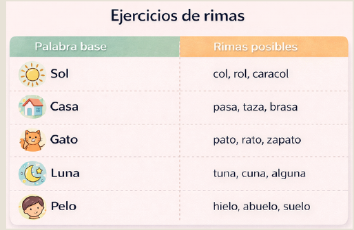 Ejercicios de rimas